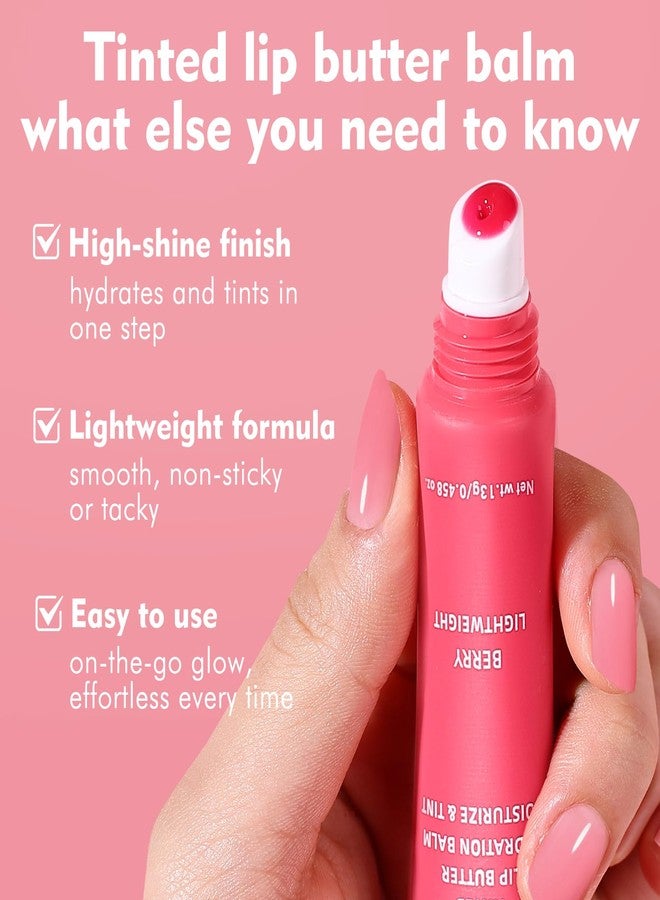 KIMUSE 6 Pcs Tinted Lip Butter Hydration Balm Set, 6 Flavored Shades Hydrating Plumping Gloss with Hyaluronic Acid & Vitamin E, Sheer Tint, Non-Sticky | Vegan Lip Care Makeup for Dry Lips & Daily - Image 5